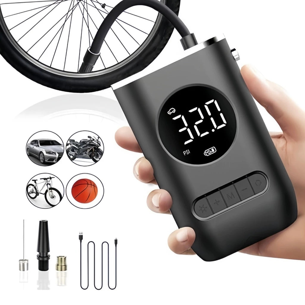 Mini compresor de aire digital portátil y recargable